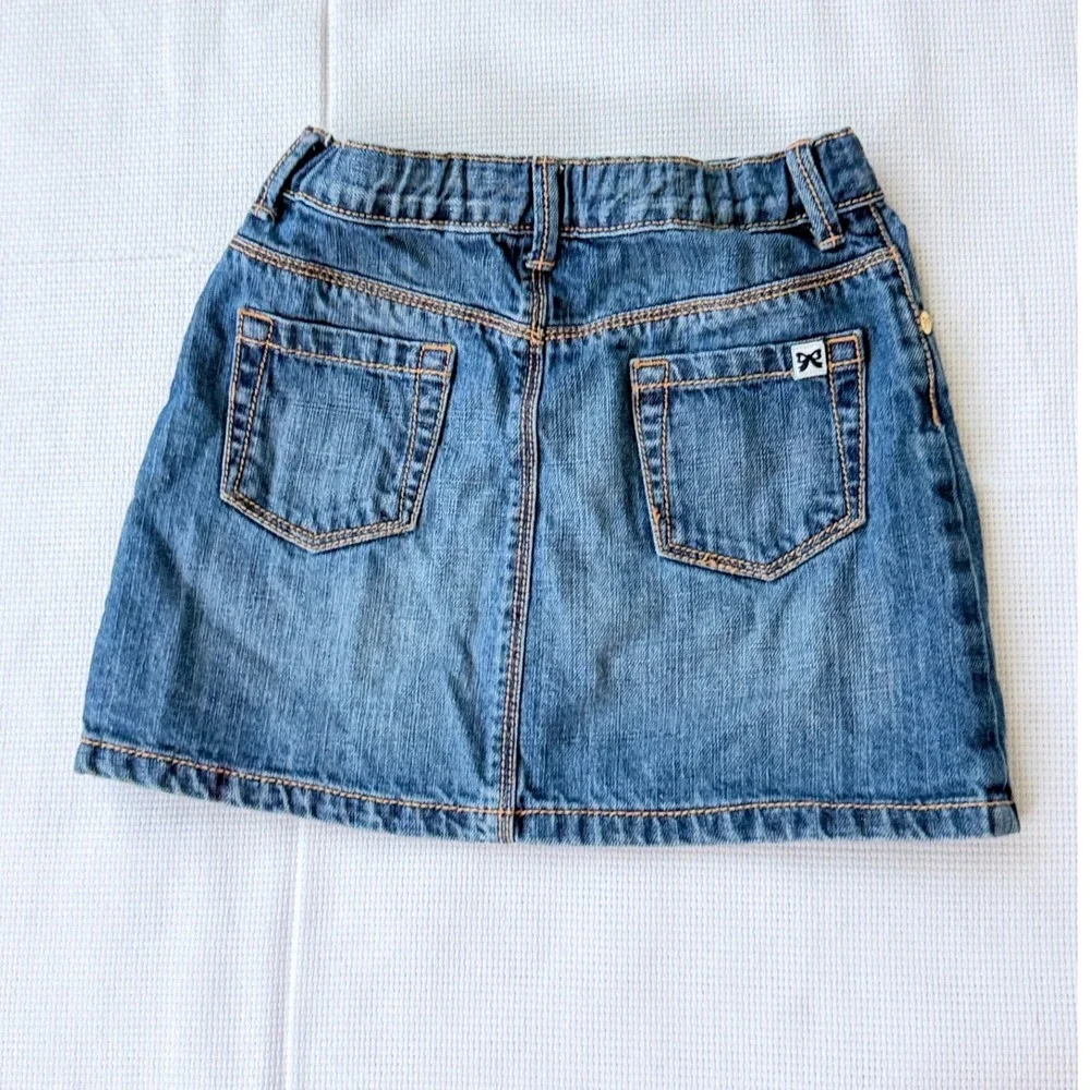 Gymboree Girls Medium Wash Denim Mini Skirt Adjustable Waist Size 6